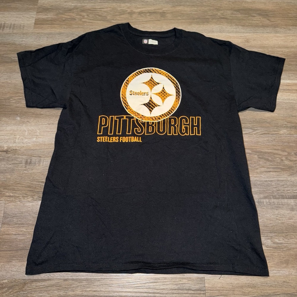 Pittsburgh Steelers Shirt Mens Large NFL Apparel Football Black Adult